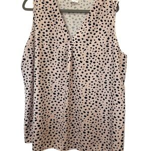 V-Neck Blouse with Cheetah Print